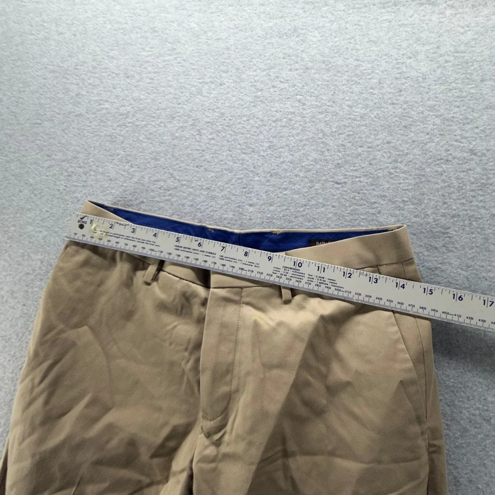 Banana Republic Mens 28x30 Non-Iron Modern Slim Fit Chino Pants Khaki Tan Cotton